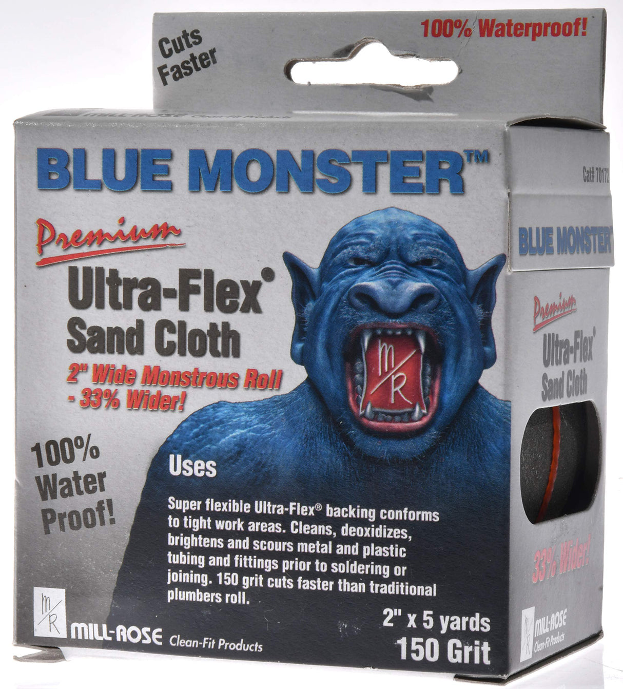 Mill-Rose 70172 Millrose Monster Ultra Flex Premium Mini Strips Abrasive Cloths, 2" x 5-Yard, Blue