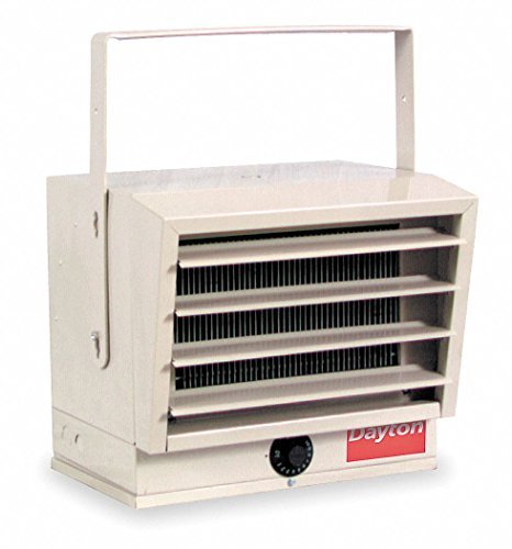 Dayton Electric Utility Heater, Voltage 240/208, kW 5.0/2.5, 3.7/1.8, BtuH 17,065/14,215, 12,800/6396-3UG73