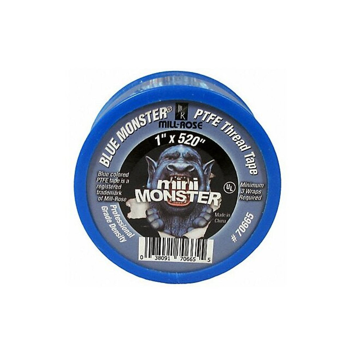Millrose 70665 Monster Roll PTFE Thread Seal Tape, 1-Inch x 520-Inch, Blue