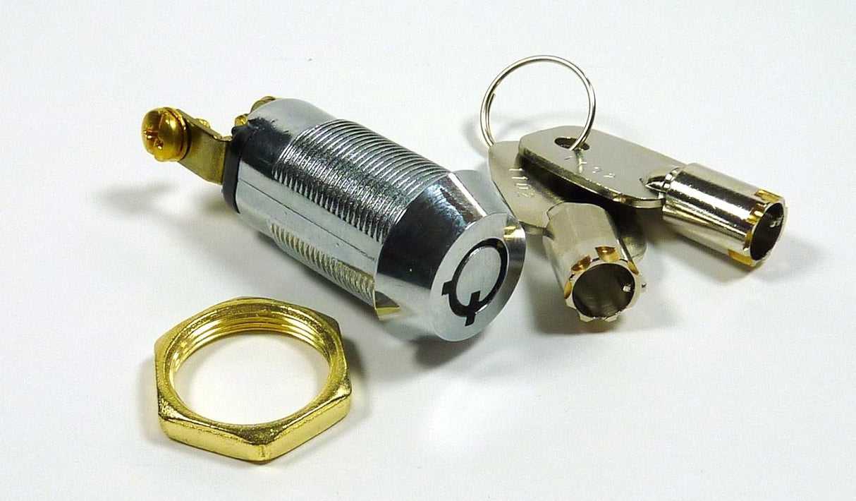 Philmore 5/8" On/Off Key Switch Lock SPST Key Removable On Or Off With 2 Keys and Nut; 30-10078