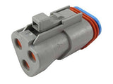 TE CONNECTIVITY DT06-3S-P006 Power Supplies Power-Filters DT Series Grey 3 Position 250 VDC IP68 Terminating Plug - 2 Item(s)