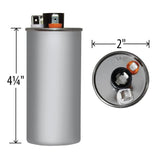 Amrad USA2215 Series Round USA-Made Motor Run Capacitor, 40 Mfd, 370/440 Vac-132330